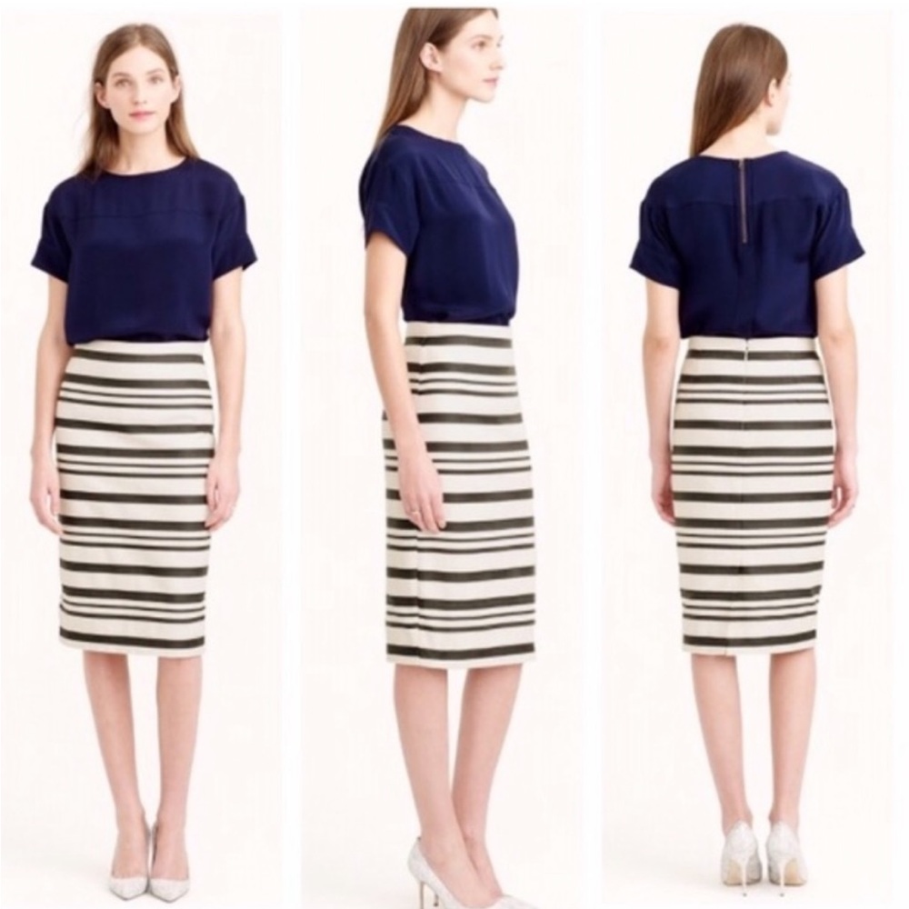 J.Crew stripe pencil skirt EUC